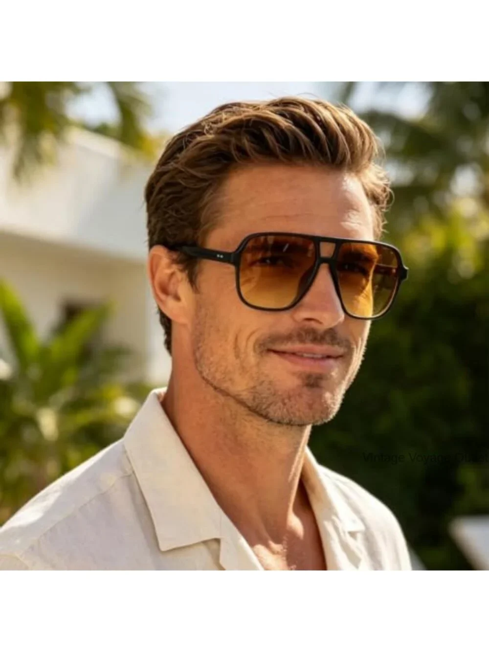Retro 70s Square Aviator Sunglasses Plastic Frame UV400 Unisex